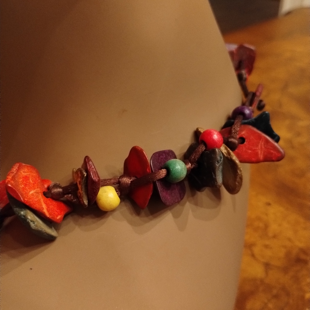 SAVE: Artisanal Boho Beaded Necklace with Earth Tones
